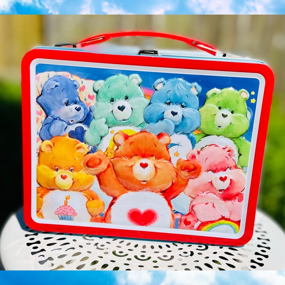 Care Bears Fun Box - Sturdy Tin Storage Box with Plastic Handle & Embossed Front